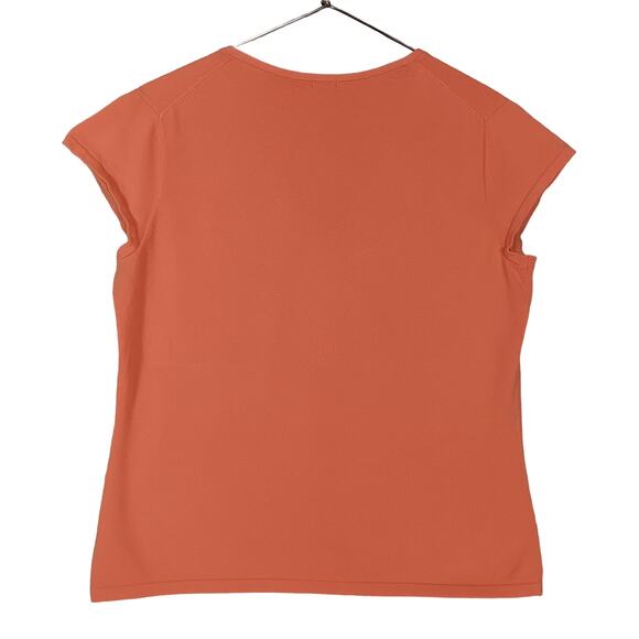 Gap Stretch Top Size XL Orange Short Sleeve V Neck Fine Knit Career Style - Picture 3 of 5